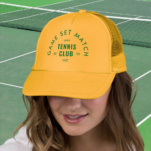 Grünes Game Set Match Après Tennis Club Gelb Truckerkappe