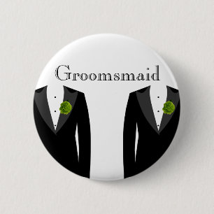 Grünes Gartennelke Groomsmaid Abzeichen für eine Button