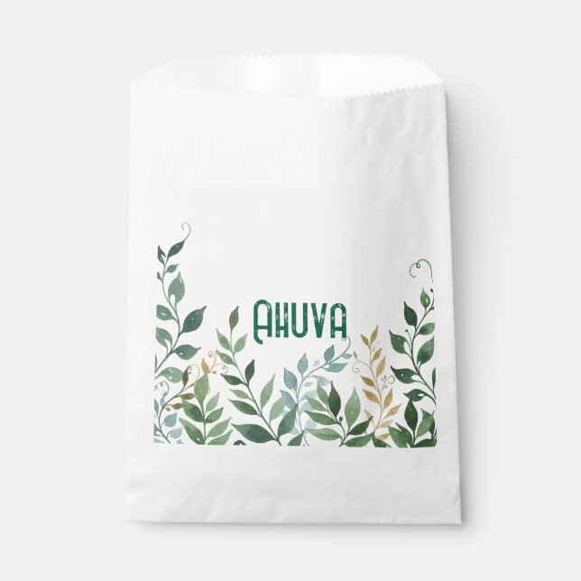 Grünes Gastgeschenk Geschenktütchen (Vorderseite)