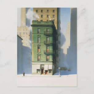 Grünes Gebäude in New York im Winter Postkarte