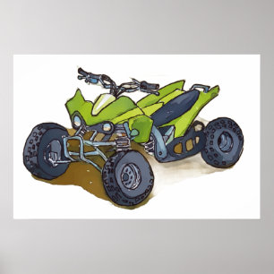 Grünes Gelände-Abenteuer-Quadrad Poster