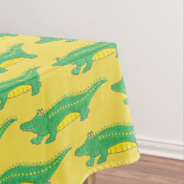 Grünes Gelbes Gator Alligator Croc Krokodil Tier Tischdecke