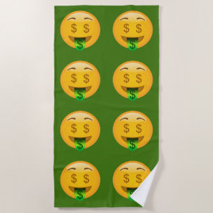 Grünes Geld Emoji Bad-Badetuch Strandtuch