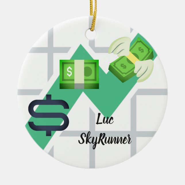 Grünes Geld | Finanzielle | Keramik Ornament (Vorne)