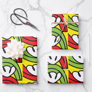 Grünes Gemüsemuster für Blume Geschenkpapier Set
