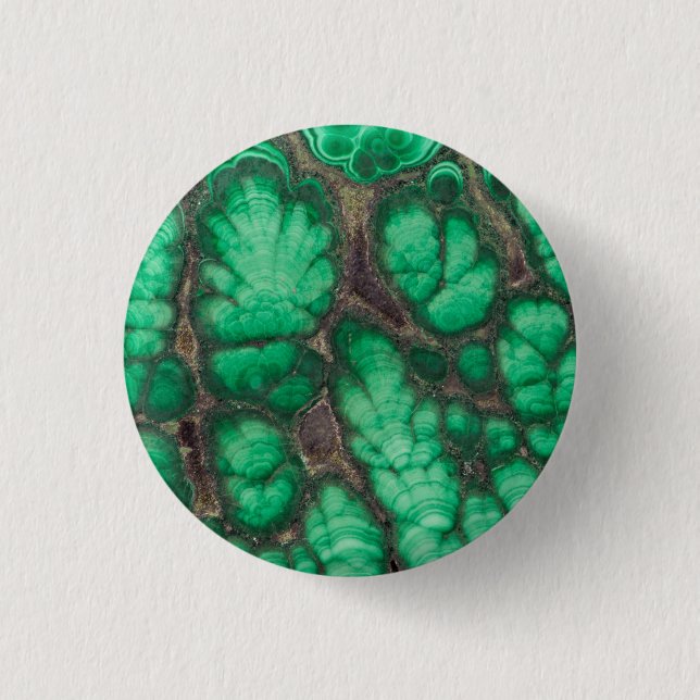 Grünes Gemustertes Malachit Button (Vorderseite)