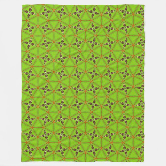 Grünes geometrisches Muster Fleece-Decke Fleecedecke (Vorderseite)