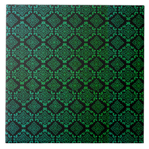 Grünes geometrisches Muster / Indianerausdruck Fliese