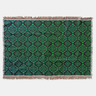 Grünes geometrisches Muster / Indischer Druck  Decke