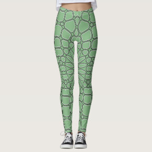 Grünes geometrisches Muster "Ratti_Creative_Arts" Leggings