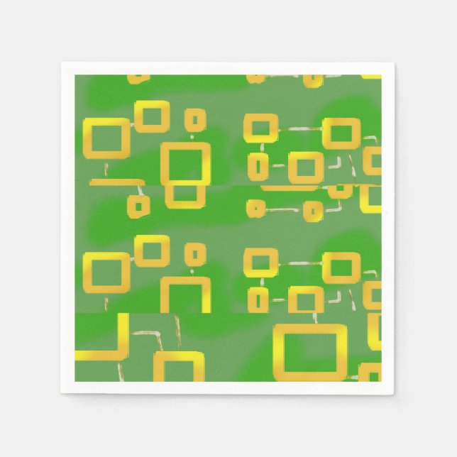 Grünes geometrisches Papier Napkin Serviette (Vorderseite)