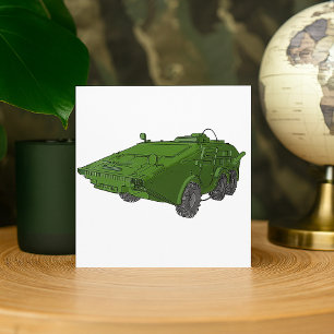 Grünes gepanzertes Militärfahrzeug Einladung