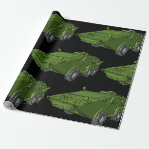 Grünes gepanzertes Militärfahrzeug Geschenkpapier