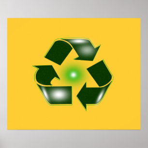 Grünes Gerecycelt Logo Großer 27,42" x 23" Plakatp Poster