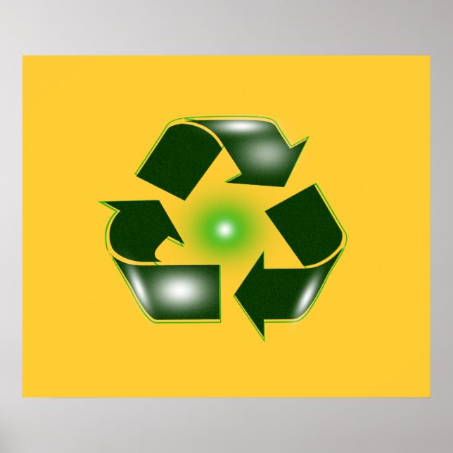 Grünes Gerecycelt Logo Großer 27,42" x 23" Plakatp Poster (Vorne)