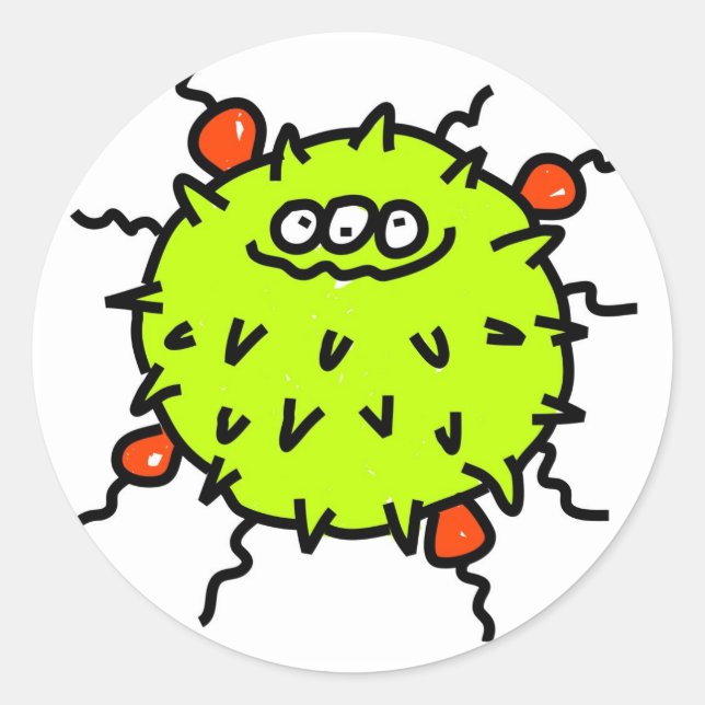 Grünes Germ Runder Aufkleber (Vorderseite)