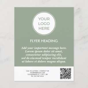 Grünes Geschäftslogo QR-Code Vorlage Flyer