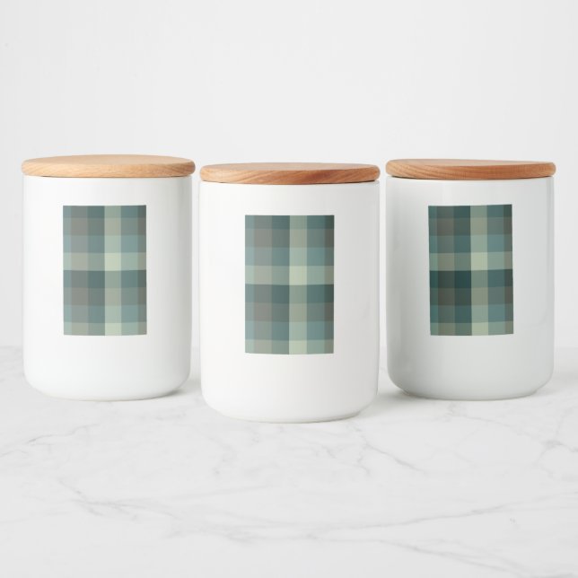 Grünes Gingham-Karo-Karo-Design  Lebensmitteletikett (Flaschen)
