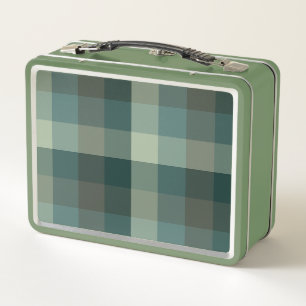 Grünes Gingham-Karo-Karo-Design Metall Brotdose