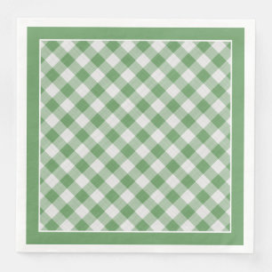 Grünes Gingham-Karo-Muster für jede Anlässe Serviette
