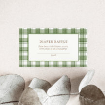 Grünes Gingham-Klassiker-Neutrales-Windel-Raffle-T