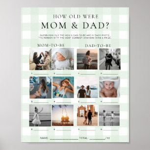 Grünes Gingham Wie Alt Waren Mama und Papa Foto Sp Poster