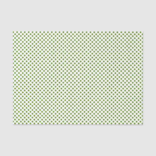 Grünes Glittery Polka Dot Tissue Paper Seidenpapier (Vorderseite)