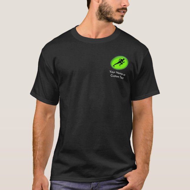 Grünes Glühen-Fitness-Logo T-Shirt (Vorderseite)