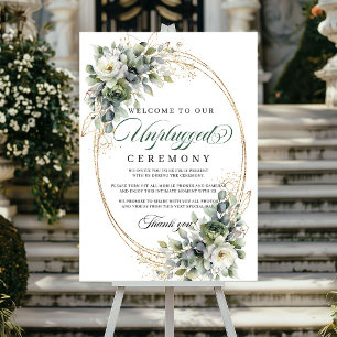 Grünes Gold Aquarell Unplugged Zeremonie Hochzeit  Poster