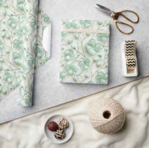 Grünes Gold Blumenverpackungspapier Geschenkpapier