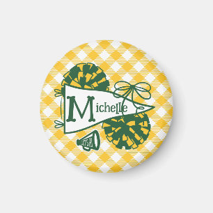 Grünes Gold Cheer Wimpel Personalisierter Spind Magnet