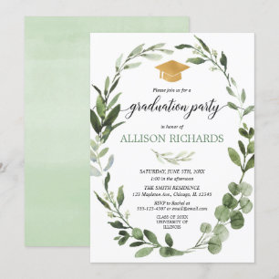 Grünes Gold des einfachen modernen Einladung