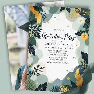 Grünes Gold Finanzgeschäft Foto Absolventenfeier Einladung