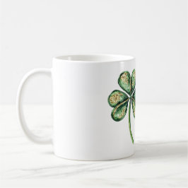 Grünes Gold Glanz Shamrock St. Patrick's Day Kaffeetasse