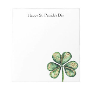 Grünes Gold Glanz Shamrock St. Patrick's Day Notizblock