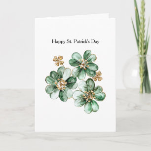 Grünes Gold Glitter Kleeblatt St. Patrick's Day Karte