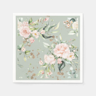 Grünes goldfarbenes botanisches Party Serviette