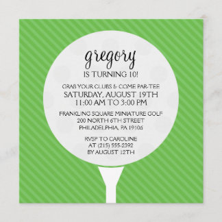 Grünes Golf-Ball-Miniaturgolf-Geburtstags-Party Einladung