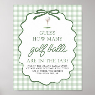 Grünes Golf Errate wie viele Golfbälle Baby Shower Poster