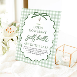 Grünes Golf Errate wie viele Golfbälle Baby Shower Sockelschild