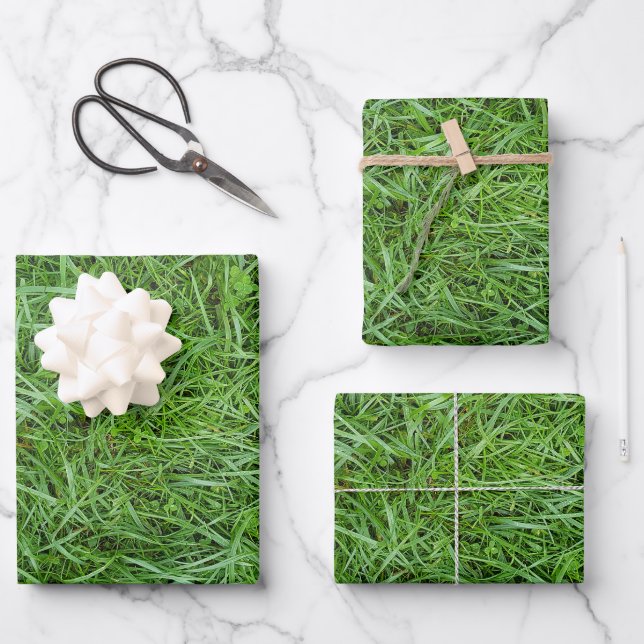 Grünes Gras Geschenkpapier Set (Vorderseite)