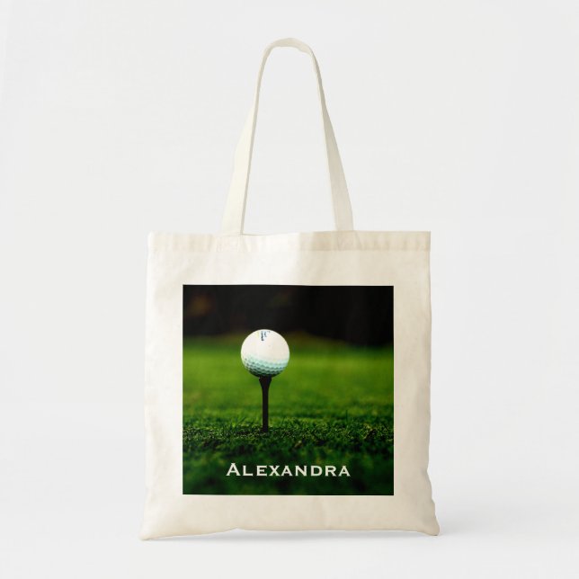 Grünes Gras-Rasen und Golf-Ball/T-Shirt, Tragetasche (Vorne)
