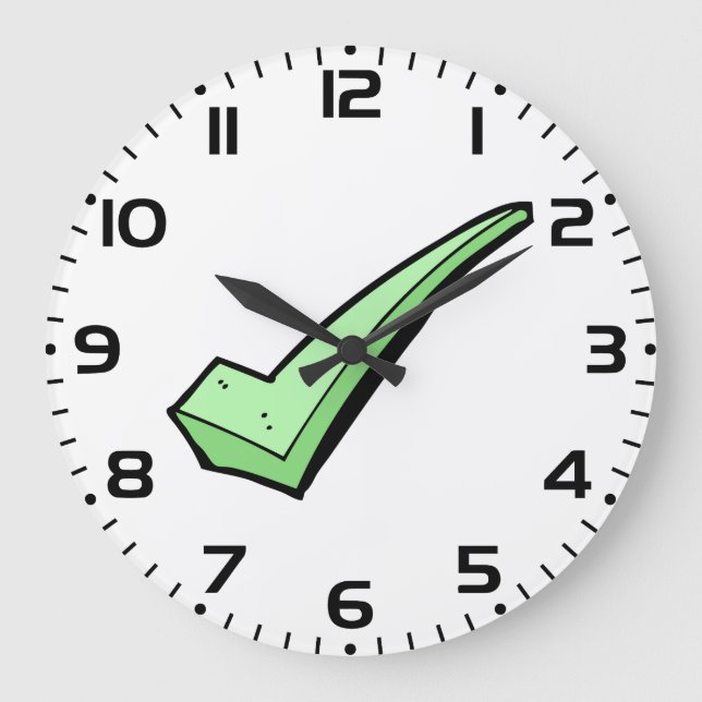 Grünes Häkchen-Symbol Große Wanduhr (Vorderseite)