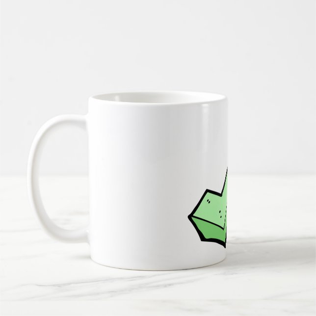 Grünes Häkchen-Symbol Kaffeetasse (Links)