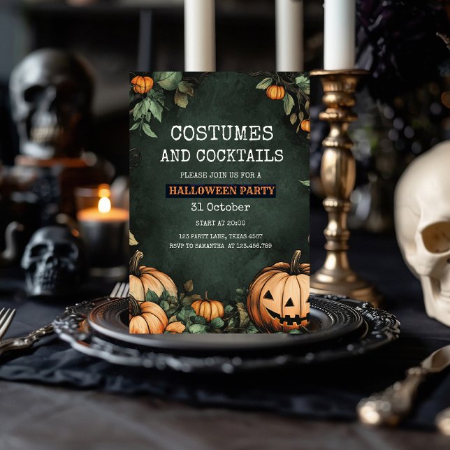 Grünes Halloween-Party Einladung mit Pumpkin (Von Creator hochgeladen)