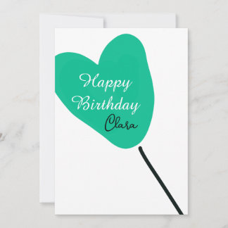 Grünes Herz Alles Gute zum Geburtstag weißer schwa Einladung