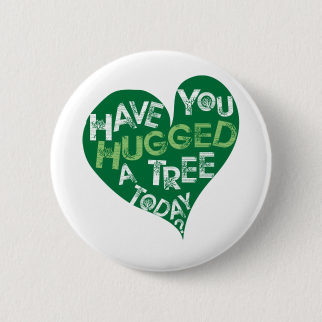 Grünes Herz (umarmen Sie einen Baum) Button (Vorderseite)