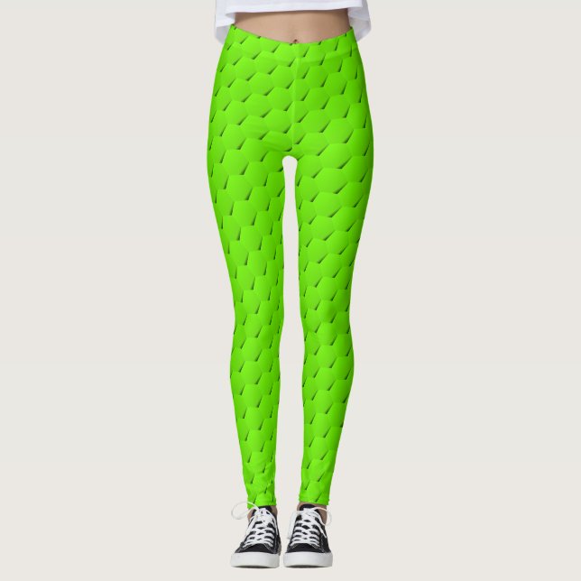 Grünes Hexagon Leggings (Vorderseite)