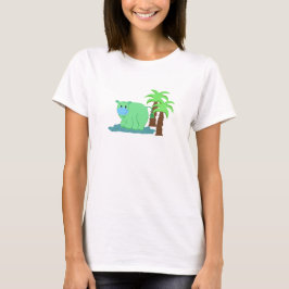 Grünes Hippo im Wasser T-Shirt