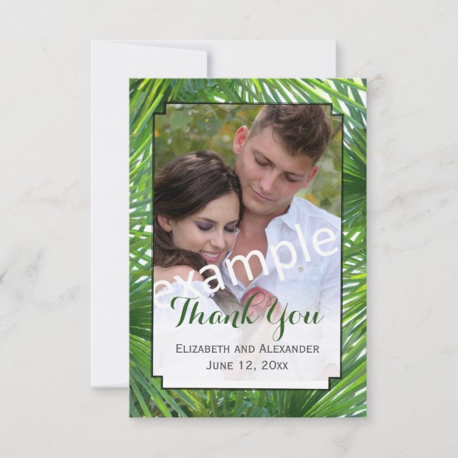 Grünes Hochzeitssalon Foto Kleines Flat Danke Kart (Vorderseite)